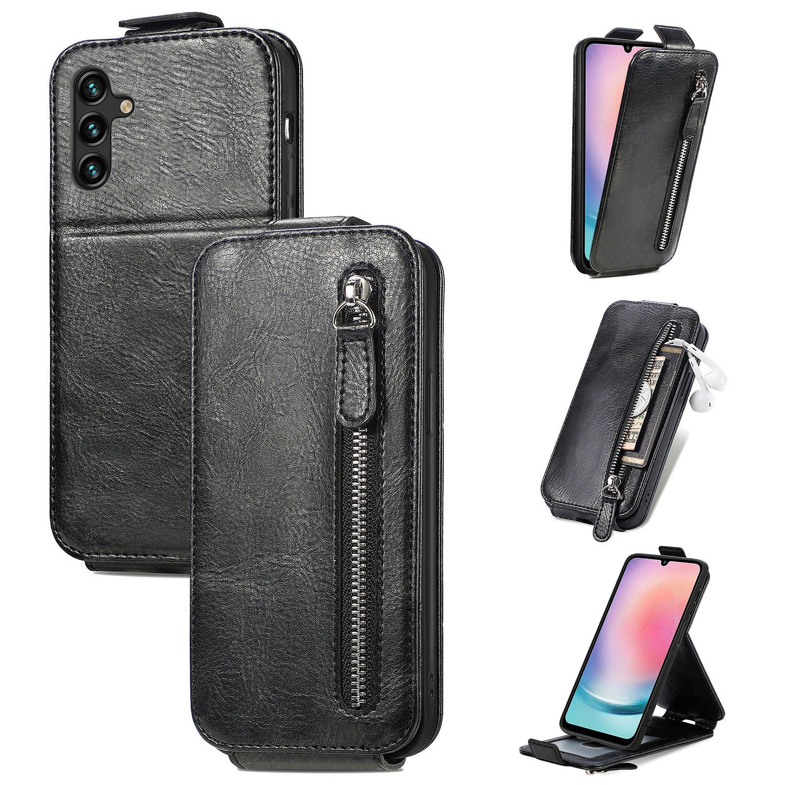 For Samsung Galaxy A24 5G Anti-Dust Phone Cover PU Leather Stand Wallet Vertical Flip Phone Case For Samsung Galaxy A24 5G Anti-Dust Phone Cover PU Leather Stand Wallet Vertical Flip Phone Case